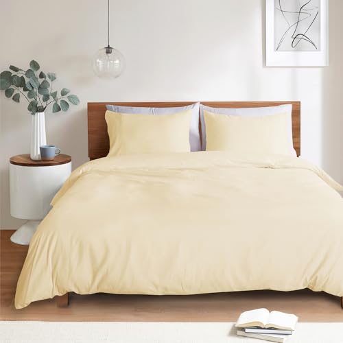 Image of Mejoroom Taupe Duvet Cover Full - Bedding Sets Full - Soft and Breathable Comforter Cover with Zipper Closure, 3Pieces, 1 Duvet Cover (80x90) and 2 Pillow Cases(20x26)