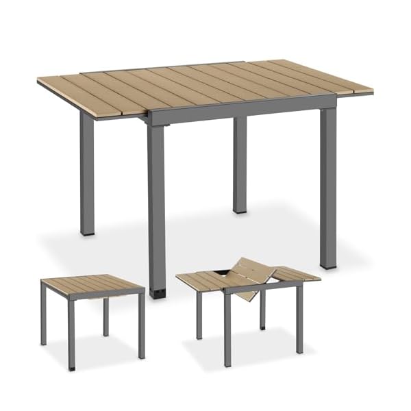 Patioco Ausziehbarer Gartentisch Aluminium Holzoptik