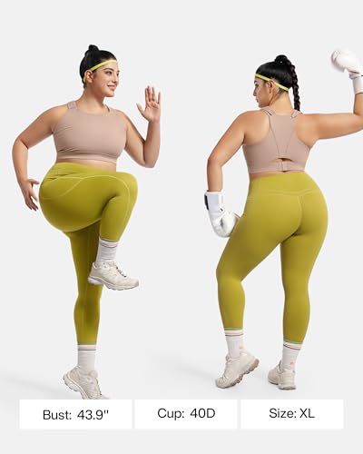 Image of Plus Size Sports Bras Medium-High Support Adjustable Racerback High Neck Wireless Everyday Workout Running Bra for Women
