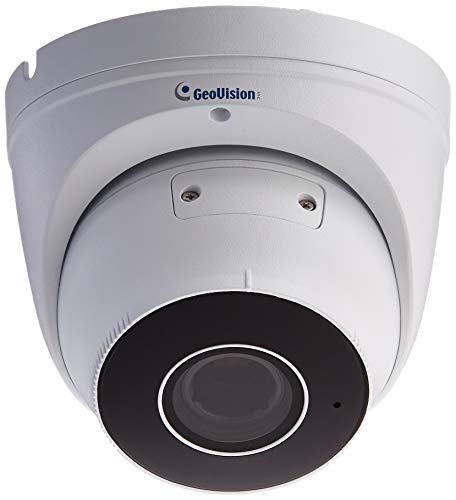 GeoVision GV-EBD4711 4MP 2.7-12mm H.265 4.4X Zoom Low Lux WDR Pro IR Eyeball IP Dome, White, 4.3x5.1x5.1 inches
