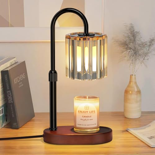 Loowoko Lámpara Calentadora de Velas con Temporizador y 4 Niveles de Luz, Calentador Eléctrico para Velas en Tarro, Decoración Hogar, Incluye 2 Bombillas