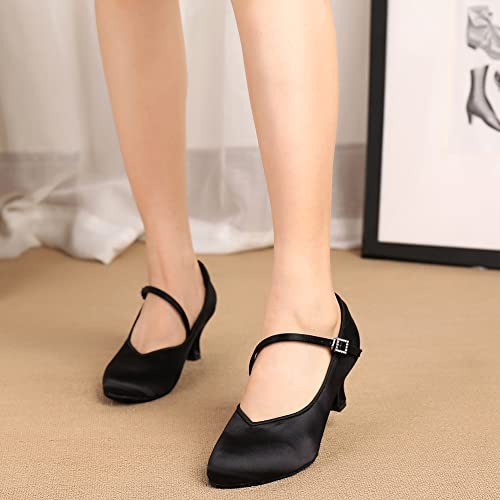 AOQUNFS Ballroom Dance Shoes Women Closed Toe Salsa Latin Dance Shoes,Model 35253
