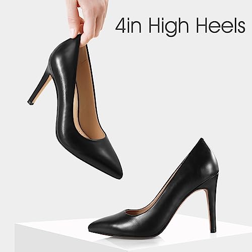Ankis High Heel Women's Pumps, Black Sliver White Blue Heels Closed Toe, Pointed Toe 4in Stiletto Heel for Women, Comfy Memory Foam Pump Shoe, Party Wedding Work Classic Dressy Casual with Gel Insoles3