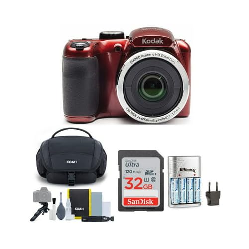 KODAK PIXPRO AZ252 Astro Zoom Digital Camera (Red) Bundle with 32GB Card, Case, Accessory kit, and Rechargeable Batteries-picture-20