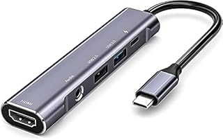 USB C to HDMI Adapter for iPad Pro 11/12.9 2021/2020/2018,iPad Air 4,USB C Hub Adapter with 3.5mm Headphone Audio Jack,4K HDMI,USB3.0,USB C Power Delivery Charging,Docking Station Accessories