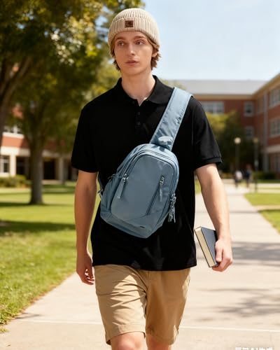 Image of Small Black Sling Crossbody Backpack Shoulder Bag for Men Women