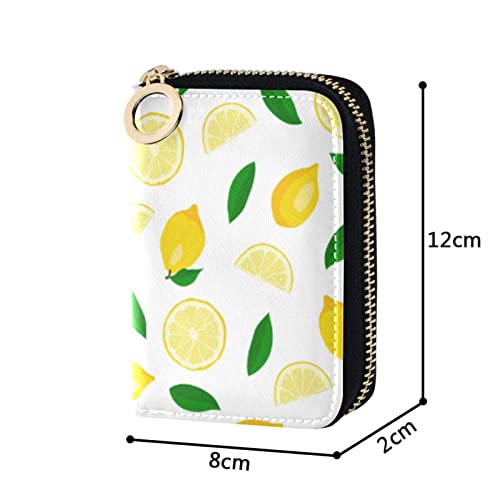 OTVEE Cute Lemons Fruit Credit Card Wallet, Microfiber Leather Zipper RFID Card Case Holder for Women4