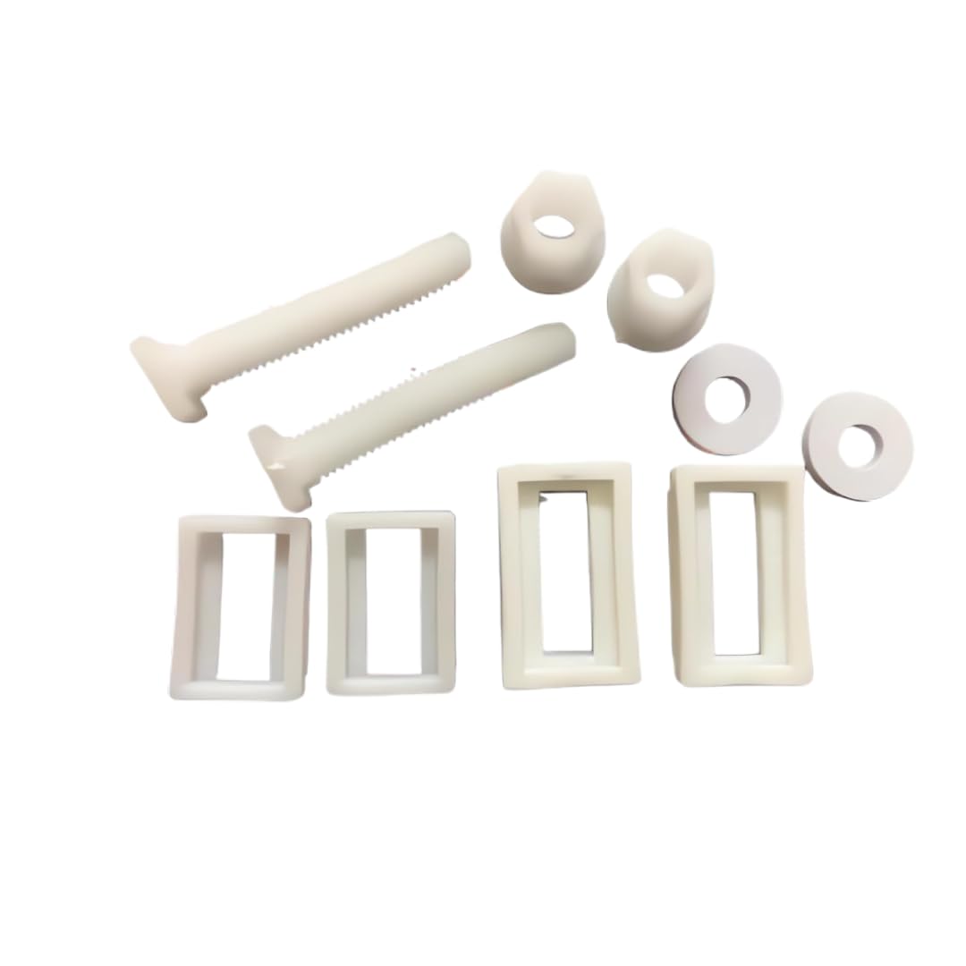 ELEGANT CASA Western Toilet Soft Close Seat Cover Hinges | Repairing Kit Spare Part Accessories with Screws, Nuts, Washers | Diplomat Clamp | PVC White Colour Size 40 X 23 Mm 1 Pair Set-image-27