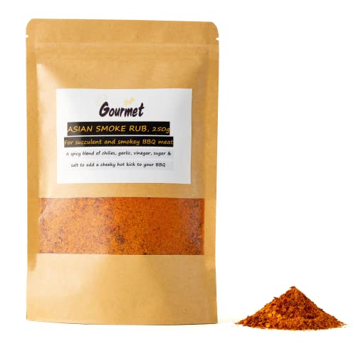 Go Gourmet Asiatische BBQ Gewürzmischung - Für Spare Ribs, Chicken Wings und Pommes mit typisch säuerlich pikanter Asia Würze - Scharf - 100% natürliche Zutaten, ohne MSG - 250g Vorratspack