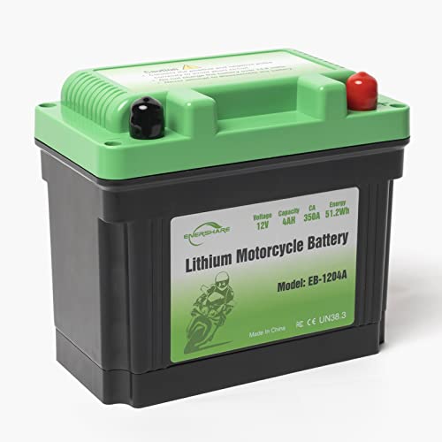 Enershare Lithium Motorcycle Battery,110cca Lightweight 12V 4AH Powersport Battery, for Motorcycle, ATV, UTV, PWC, Scooter, Jet Ski, Quad, 4 Wheeler, Lawn Mower