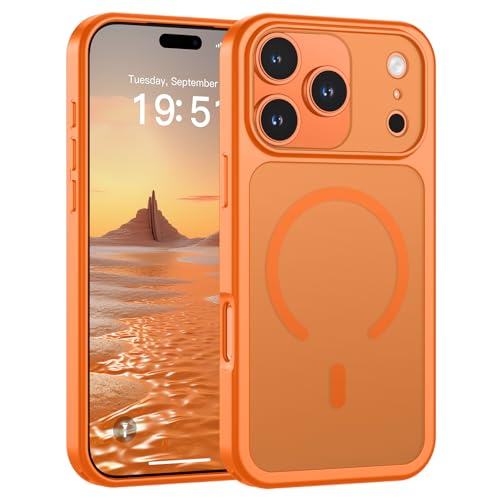 Image of SUPFINE Magnetic for iPhone 17 Pro Case Starry Orange | (Compatible with MagSafe)(Military Grade Drop Protection)(Camera Protection)Translucent Matte Phone Cover