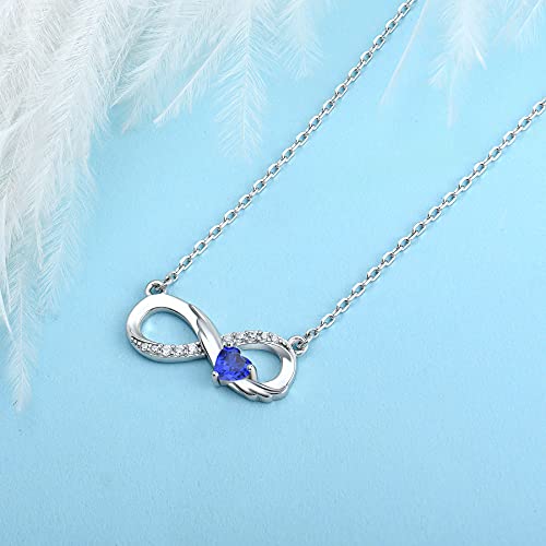 STARCHENIE Infinity Necklace 925 Sterling Silver Angel Wings Heart Birthstone Necklace for Women4