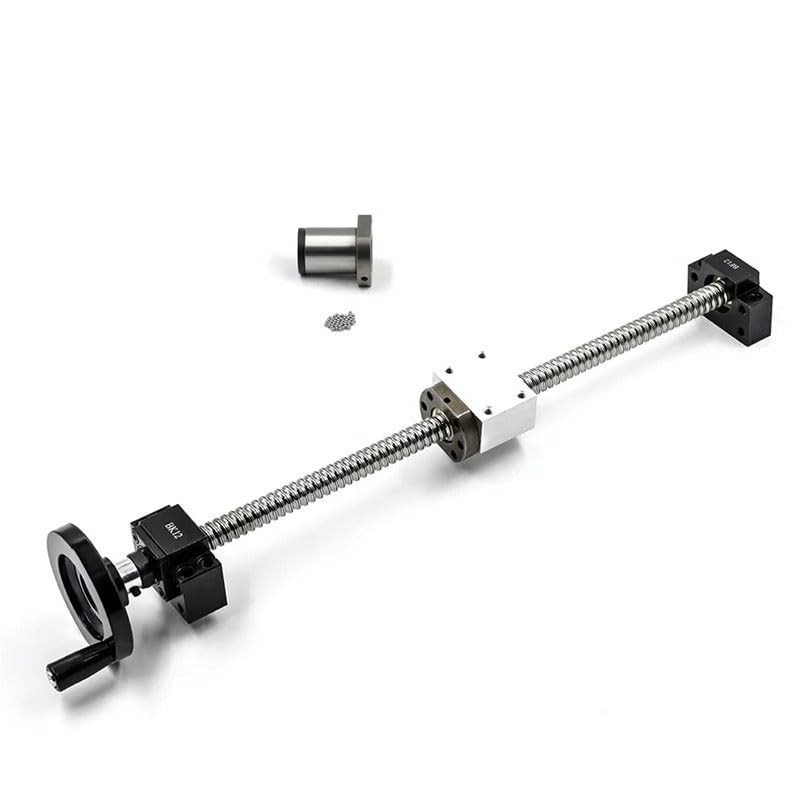 Kit de vis à billes: 2guides linéaires SBR16+ 4blocs coulissants SBR16UU+ 1vis à billes SFU1604 avec volant for gravure sur routeur CNC(SFU1605-SBR16UU,400mm)