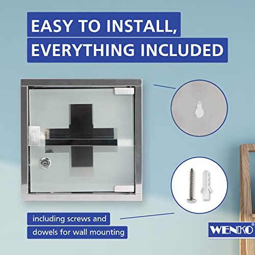 WENKO-Chest-Medicine-Cabinet-Lockable-Stainless-steel-Silver-Shiny-25-x-25-x-12-cm