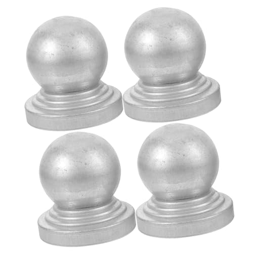 Homoyoyo Zaunpfostenkappen Aus Eisen Kugel 80mm Verzinkt Metall Abdeckungen Für Pfosten Endstücke Outdoor Zaunzubehör 4 Stück