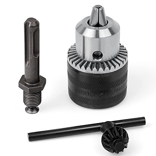 SDS Bohrfutter Adapter - LNSYSNS bohrfutter 1.5-13mm, 1/2-20 UNF, Zahnkranzbohrfutter, Bohreradapter Zubehör für Bohrhämmer, Schlagbohrmaschinen, Bohrer