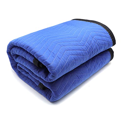 Image of HTTMT- 72x80 2PCs Extra Thick Furniture Moving Packing Blanket For Shipping Furniture Pads [P /N :ET-HOME004A X2PC-BLUE]