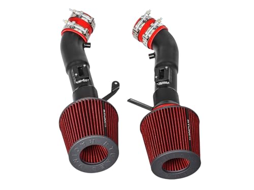 RTUNES RACING BLACK PIPE HEAT SHIELD COLD AIR INTAKE KIT + FILTER Compatible For 09-20 370Z / 08-13 G37 / 14-15 Q50 3.7L V6