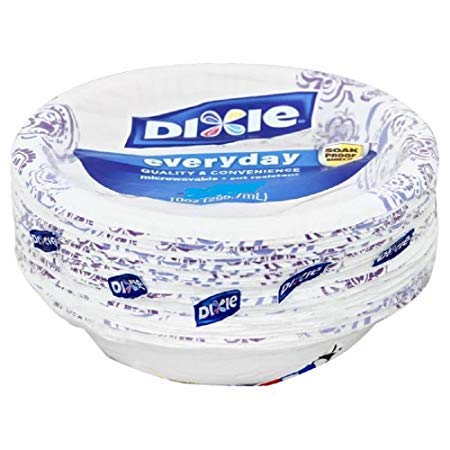 DixieParty Everyday Disposable Paper Bowls, 10 oz, 42 count