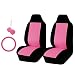 FH GROUP FH-FB150102 Heart-Patterned Velour Seat Covers Accessory Set Pink - Fit Most Car, Truck, Suv, or Van