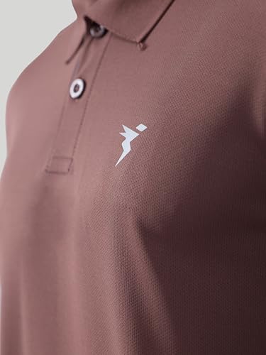 Image of TECHNOSPORT Men's Solid Full Sleeve Polo T-Shirt TECHNOCOOL+ Quick Dry Slim Fit Sports Tee for Travel Casual Smart Wear UPF50+ Anti Odour
