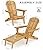 Wooden Folding Adirondack Chair with Ottoman, Pre-Assembled Backrest and Seat Board, Lounge Chair for Outdoor Patio Garden Lawn Backyard Firepit Deck Pool Beach