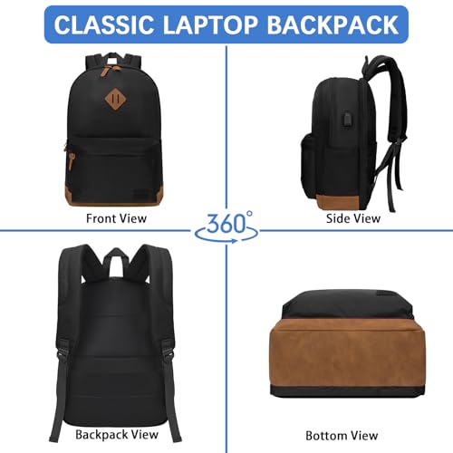 Image of Goloni Backpack for Men, Travel Laptop Backpack Fits 17.3 Inch Laptop, Large Work Business Backpack, Water Resistant,Black