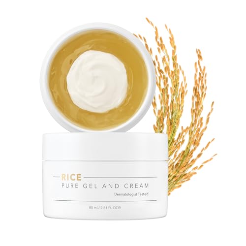 THANKYOU FARMER Rice Pure Gel and Cream 80ml - Moisturizer Face Korean Skincare, Rice Niacinamide Cream, Ceramide Creme, Dermatologist Tested, Fragrance Free, koreanische kosmetik