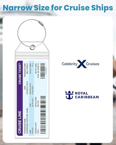 6 Pack Cruise Luggage Tag Holder for Royal Caribbean & Celebrity Ships - image 4