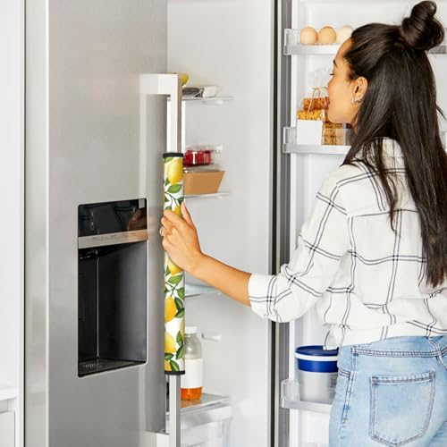 Image of Lemon Refrigerator Door Handle Covers Neoprene Fridge Door Handle Covers Washable Non-Slip Protector for Fridge Dishwasher Appliance Handle Covers, Keep Your Kitchen Clean,2 Packs