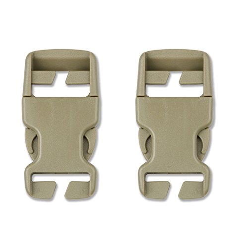 DYZD Multi-Size Plastic Buckle Repair Kit Quick Release Buckles No Sewing Required Buckles for Backpack Bag (2pcs Khaki,25 mm)
