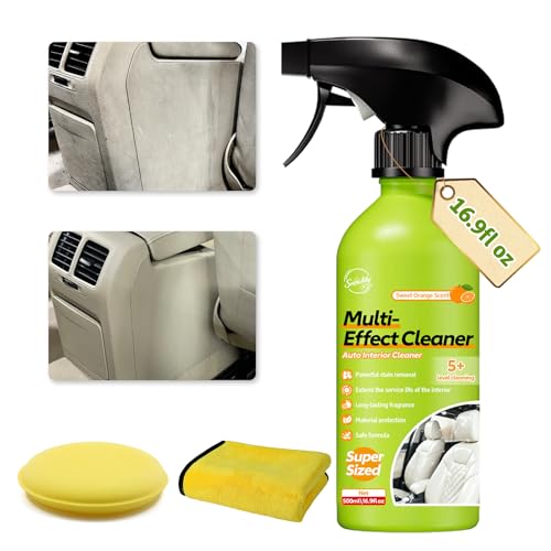 500ml Car Interior Polish Ceiling Foam Headliner Roof Fabric Cleaner Spray Kit for Leather,...
