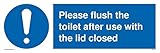 Bitte spülen Sie die Toilette nach Gebrauch mit geschlossenem Deckel