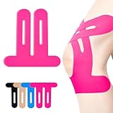 SOONGO Vorgeschnittenes Kinesiologie-Tape für Knie, hochelastische Kniestütze, Schmerzlinderung, latexfrei, hypoallergen, wasserdicht, atmungsaktiv, Original Baumwoll-Sport-Tape (Rosa)