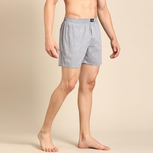 Image of Pepe Jeans Men's Cotton Boxer Shorts Relaxed Fit Striped Boxers (Pack of 2)