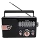 Tragbares Radio AM FM SW Full Band Radio Batterie mit Ladekabel, Batterie Nicht Inbegriffen, BT Lautsprecher, Support Memory Card, für Home Kitchen Notfall (Black)