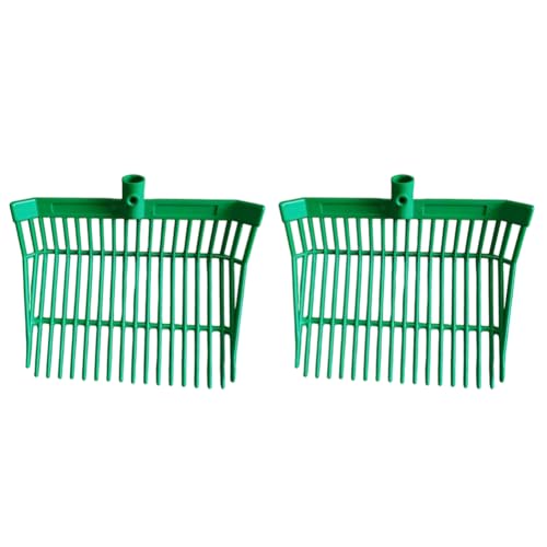 BEEOFICEPENG Cabezal de Repuesto de Horquilla para Estiércol, Cabeza de Horquilla, Rastrillo para Estiércol de Caballo, para Recoger Estiércol, Eliminación de Desechos Estable, Verde, 2 Piezas