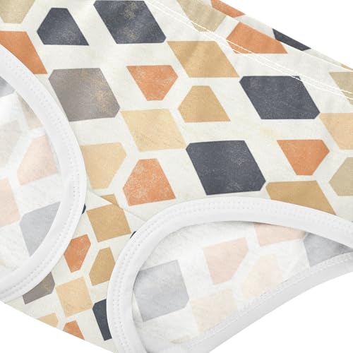 ZZKKO Abstract Orange Geometric Girls Underwear Toddler Panties for Girls Comfort Brief Size 2-8T3