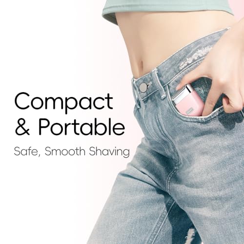 Image of yoose Electric Razors for Women, IPX7 Alloy Body Bikini Trimmer for Women (USB-C, Trimmer Comb, Multi Shaving Modes), Portable Size, Sakura Pink
