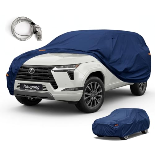 Image of Kaugung Custom Fit Car Cover for Lexus GX SUV (GX550, GX460, GX470, Overtrail, Luxury), Heavy Duty Waterproof All Weather Outdoor Protection, Breathable Full Exterior Cover with Air Vents