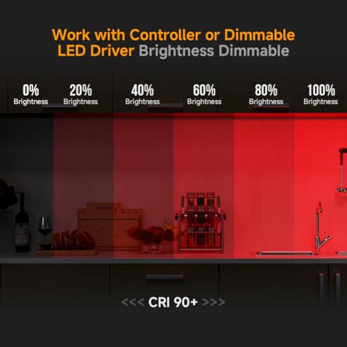 Image of BTF-LIGHTING FCOB COB LED Strip Lights 5V USB Powered Red Color for TV | 9.8FT 960LEDs CRI90+ Dimmable Super Bright LED Light with 3M Tape for TV Backlight PC 3D Printer Cabinet Home DIY Lighting