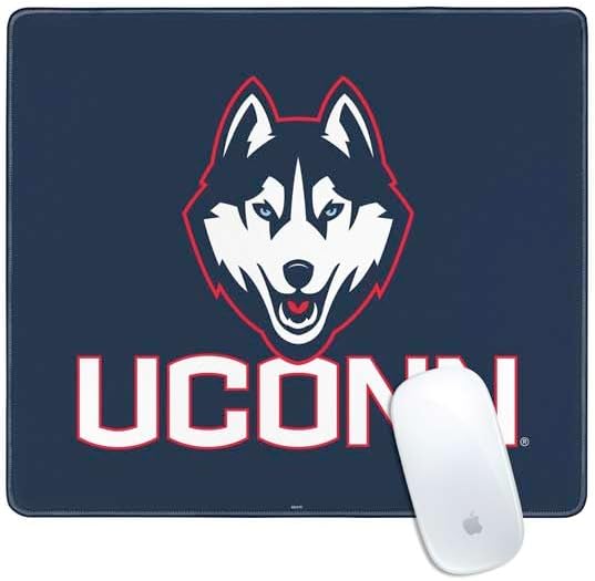 Skinit Medium Gaming Mouse Pad - Officially Licensed Huskies UConn Design with Stitched Edges, Waterproof, Non-Slip Rubber Base, Desk Mat for Keyboard & Mouse, 17.7" x 15.75" inches