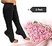 Zipper Compression Socks Toe Open for Varicose Veins and Edema , Unisex Zip Sox (2 pack) (Black, XX-Large)
