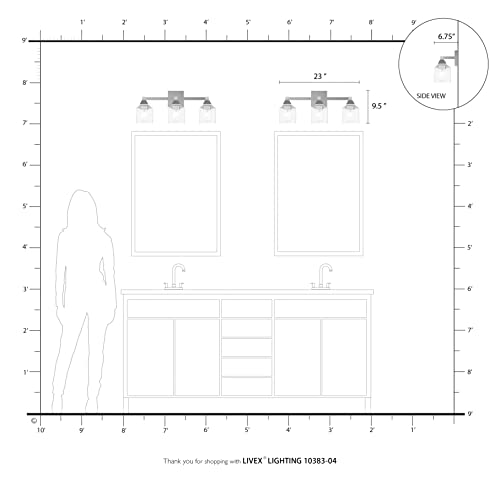 Image of Livex Lighting 10383-04 Aragon 3 Light Vanity Sconce, Black