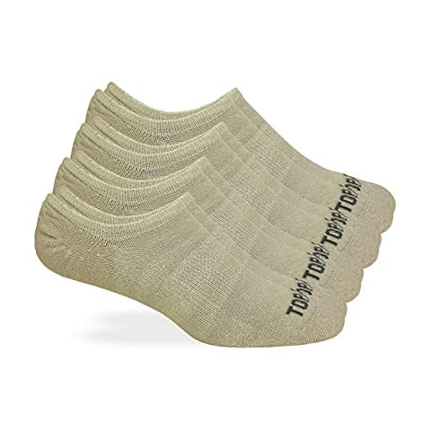 Top Flite Mens Ultra Dri No Show Cushion Socks 4 Pair Pack (Khaki, Large, l) Cover