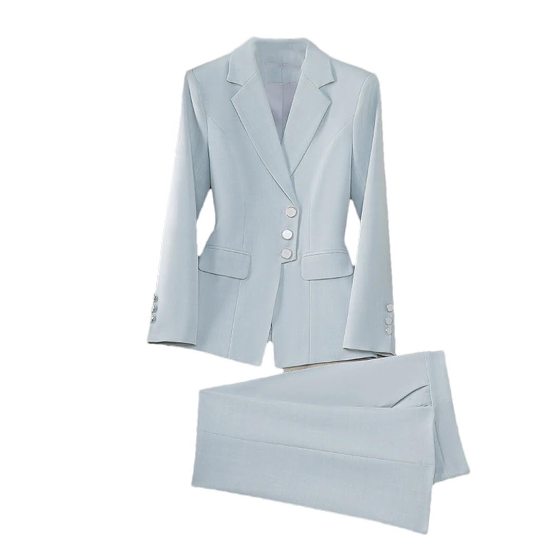 Elegante traje de pantalón para mujer, ropa de trabajo, oficina, negocios, conjunto de 2 piezas, chaqueta formal y pantalón