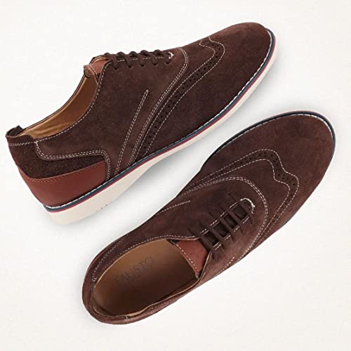 Image of FAUSTO Men's Suede Leather Oxford Casual Shoes