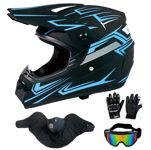 Motorcycle Helmet Motocross Dirtbike ATV Full Face Off-Road Mount...