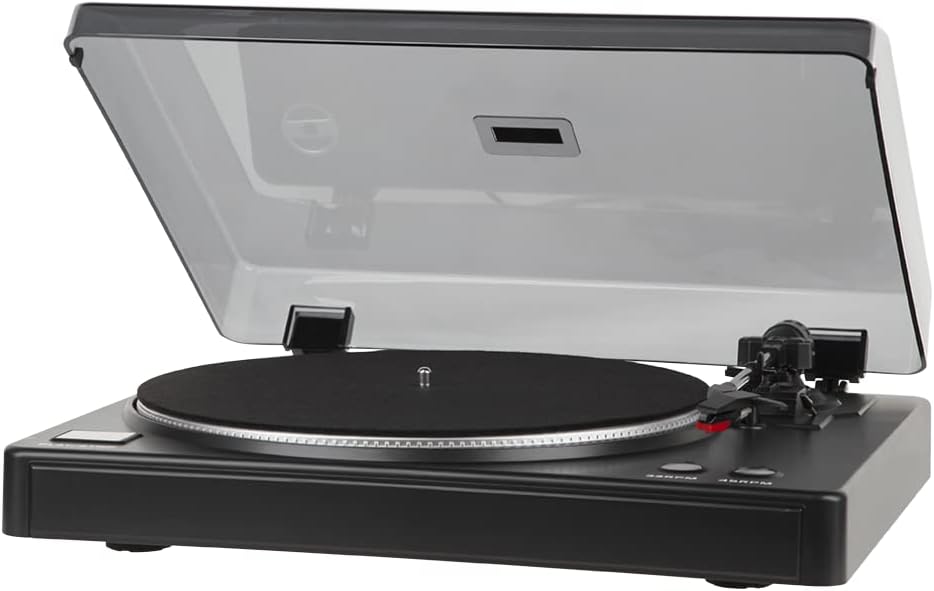 Krüger&Matz TT-501 Turntable with dust cover open