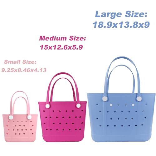 Beach Tote Pool Bags, XL Beach Bag 18.9x13.8x9 Inch|Medium Tote Bag 15x12.6x5.9 Inch|Small Boat Bag 9.25x8.46x4.23 Inch4
